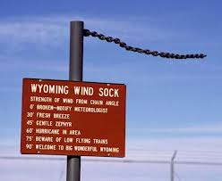 A monument to Wyoming's powerful wind, outside the National Weather Service building in Cheyenne, WY.