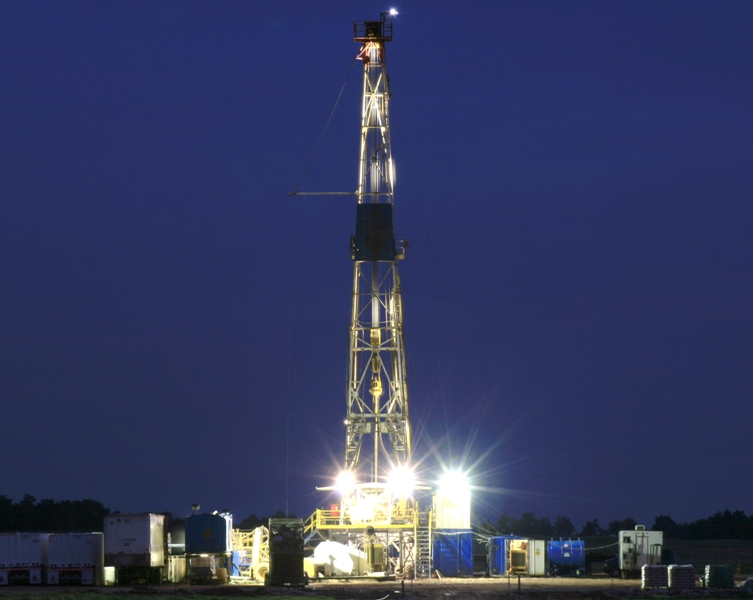 Drilling north of Okeene, Oklahoma before sunrise.  